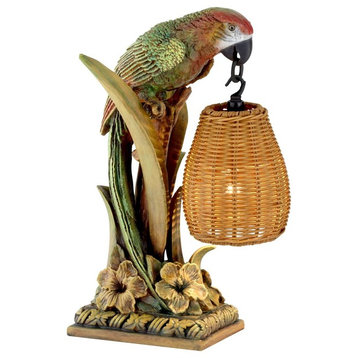 Pacific Coast Parrot Paradise Table Lamp/Lantern, Multicolor