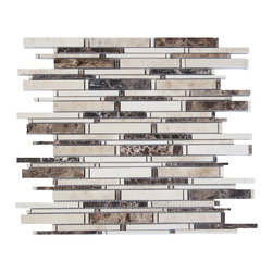 Brown and Beige Matte Random Brick Pattern Marble Stone Tiles - Home Accessories & Decor