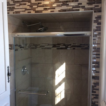 Custom Tile Shower with Mosaic Face