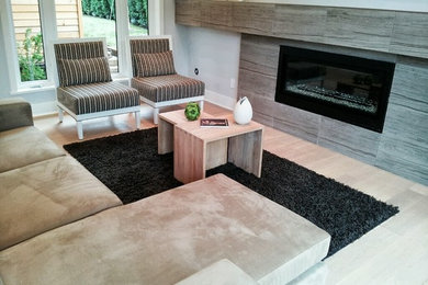 Example of a minimalist family room design in Vancouver