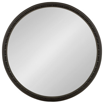 Astele Round Framed Mirror, Black 24" Diameter