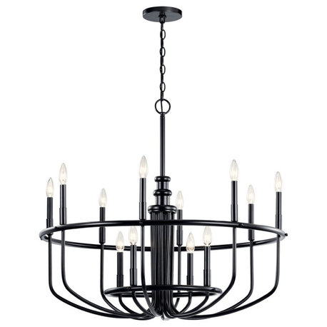 Kichler Capitol Hill 1 Tier Chandelier 52305BK - Black