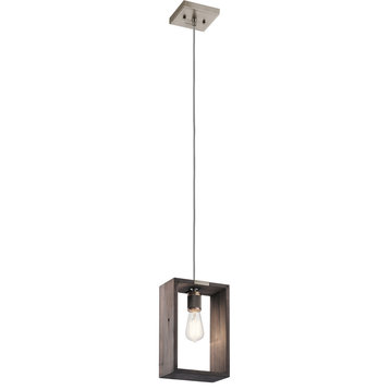 Industrial Frames Classic Pewter And Wood Pendant