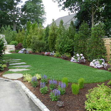 Fireplace, Patio, Seat Wall, Stepping Stones, Privacy Landscaping