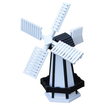 Pressure Treated Dutch Windmill, White & Black, Small