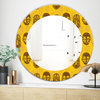 Designart Tribal Masks Bohemian Eclectic Frameless Oval Or Round Wall Mirror, 32
