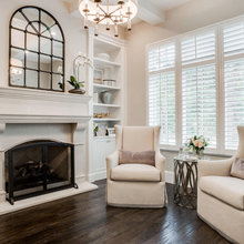 Living Room Fireplace and Bookcase