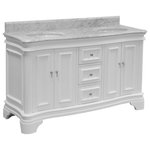 Kitchen Bath Collection - Katherine 60" Bath Vanity, White, Carrara Marble, Double Vanity - The Katherine: class and elegance without compare.