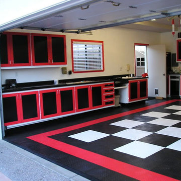 Classic Checkerboard Theme Garage with RaceDeck flooring