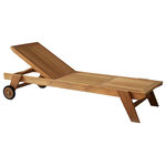 ARB Teak & Specialties - Teak Lounger Cordoba with Wheels - KD - Maximize your poolside, patio, or dock relaxation time with this comfortable teak wood lounger designed by ARB Teak & Specialties. Because it is made from grade A teak wood, it is ideal for outdoor use. It comes fully assembled and requires minimal maintenance.