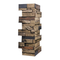 148-EVEREST STACKED DEEP SLATE CORNER 24"H X 6"W X 1"D - Wall Panels