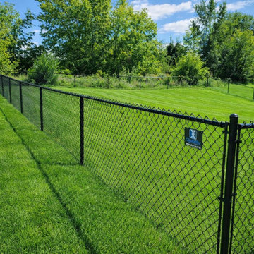 Black Chain Link Fence Installation