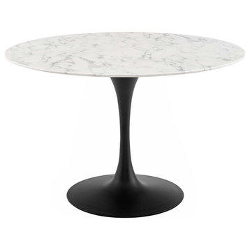 Lippa 47" Round Artificial Marble Dining Table by Modway