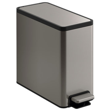 Kohler K-20957 9.5 Liter Rectangular Step Trash Can - Stainless Steel