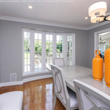 New Bow Window in Modern Dining Room - Renewal by Andersen New Jersey / NYC