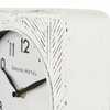 Karl Rustic White Iron Rounded Square Table Clock