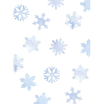 Frozen Winter Snowflakes Peel and Stick Vinyl Wall Sticker, Sky Blue