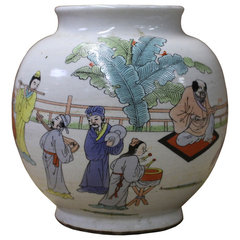 Chinese Oriental Scenery Print Graphic Ceramic Vase cs2205S Chinese Oriental Scenery Print Graphic Ceramic Vase cs2205S