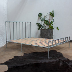 Rackham Galvanised Steel Pipe & Scaffolding Fittings Kingsize Bed Frame - Panel Beds