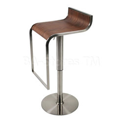 Forest Adjustable Stool with Walnut Wood Veneer Seat - Bar Stools And Counter Stools