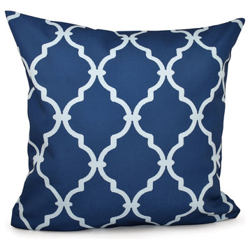 Trellis Decorative Pillow, Navy Blue, 20"x20"