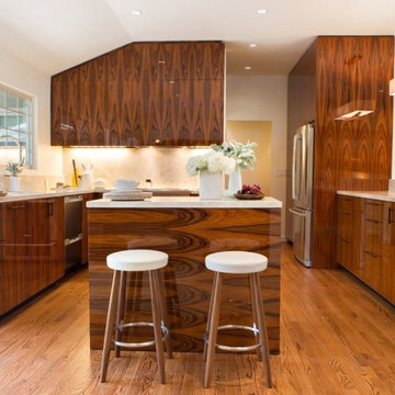 Polished High-Gloss Santos Rosewood Kitchen