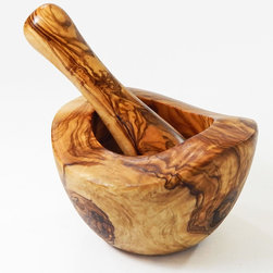 Le Souk Olivique - Olivique Natural Mortar and Pestle, Large - Mortar And Pestle Sets