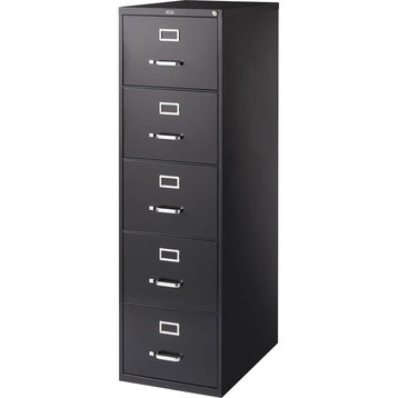 Lorell Commercial Grade Vertical File Cabinet, 18"x26.5"x61", Black