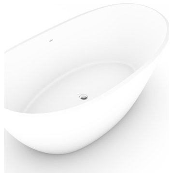 Manhattan Solid Surface Freestanding Tub, White, 65"