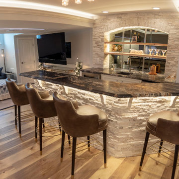 Transitional Basement Bar