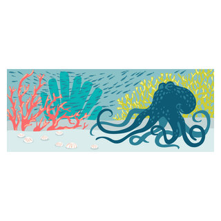 Frontporch Octopus Indoor/Outdoor Rug, 2'x5' - Beach Style - Doormats ...