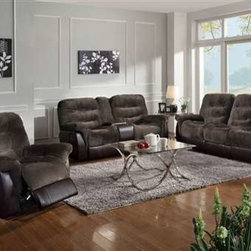 Coaster 3 Pieces Elaina Motion Chocolate Sofa Set - Living Room Furniture Sets