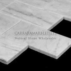 Polished White Carrara Marble Italian Bianco Carrera 6x12 Subway Tile - Products