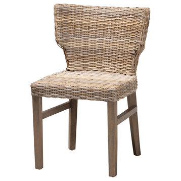 Liana Modern Rattan and Wood Dining Chair