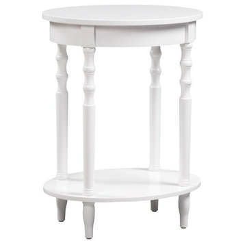 Convenience Concepts Classic Accents Brandi Oval End Table in White Wood Finish