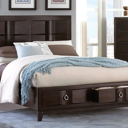 Homelegance 2222PL-1 Edmonston Espresso Queen Platform Storage Bed - Platform Beds