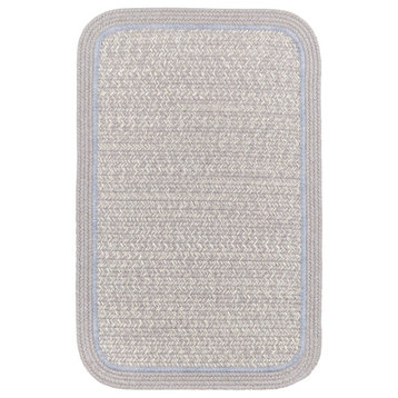 Woolmade Rounded Rectangle Braided Rug Silvermist 7'x9'