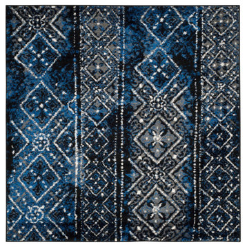 Safavieh Adirondack Collection ADR111 Rug, Blue/Black, 4' Square
