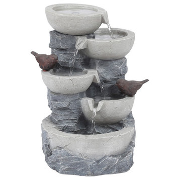 Polyresin Tiered Pots Outdoor Fountain
