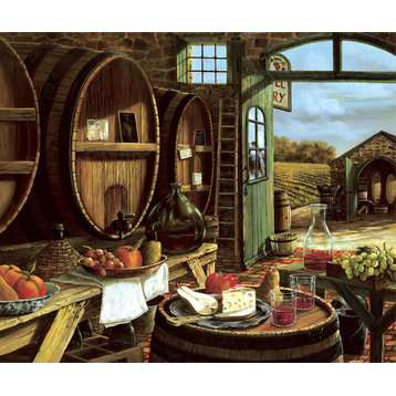 "Sunny Hill Winery" Canvas Painting by H. Hargrove, 40"x30"