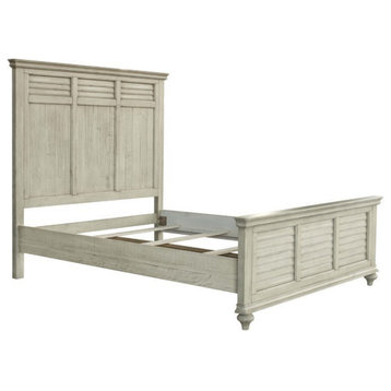 Sunset Trading Shades of Sand Wood Queen Bed in Cream Puff/Walnut Brown