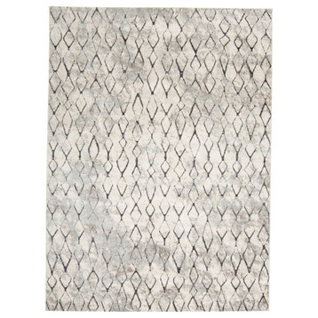 Weave & Wander Kiba Contemporary Distressed, Ivory/Charcoal Rug, 10'2"x13'9"