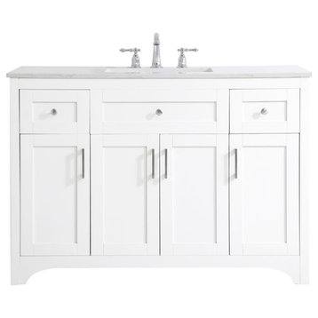 Elegant Decor VF17048WH 48 inch Single Bathroom Vanity in White