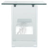 Leya Accent Table, Glass/Faux White Marble Shelf