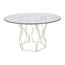 Worlds Away Abigail Silver Leafed Dining Table Base Only - Table Tops And Bases