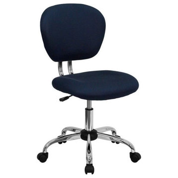 Pemberly Row Contemporary Mid-Back Mesh Office Swivel Chair in Navy