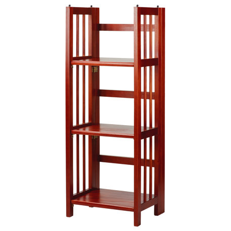 3-Shelf Folding Bookcase 14" Wide, Mahogany