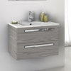 24" Vanity Cabinet With Fitted Sink, Grey Walnut