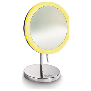 Round Freestanding Led 5X Magnified Mirror
