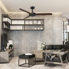 52 in. Modern Industrial Ceiling Fan with Remote Control in Matte Black